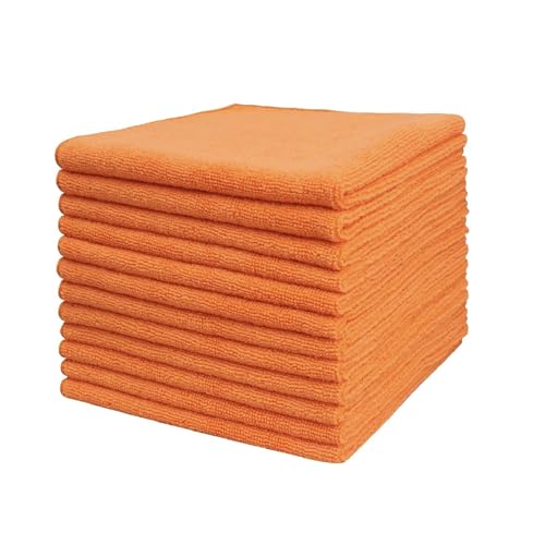 Tricol Clean Microfiber Cleaning Cloth, 16in*16in, 12 Pack Ultra-Thick Cleaning Rags, Super Absorbent, Lint Free & Streak Free Cleaning Towels for Car, House, Kitchen, Office - color: Origin, size: 16 x 16 in