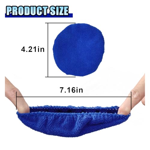 LAINLOY 7 Pack Microfiber Cloths, Replaceable Car Inside Windshield Cleaning Tool Bonnet, Reusable Window Washing Pads Cover Kit, Car Interior Glass Cleaner Towel Fit 5"
