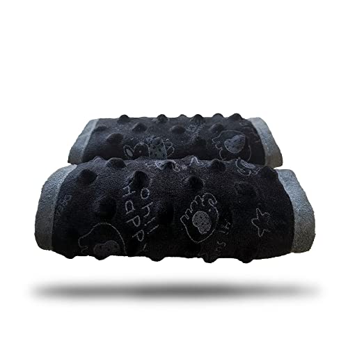 DODO NICI car seat Strap Cover for Baby, seat Belt Cover Cushion, Belt Pads fit Baby Carrier/Pushchair/Stroller, Cozy Peace Dotted Minky, Black - color: Black animals