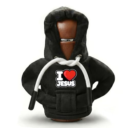 Christian Jesus Gear Shift Hoodie, Universal Car Shift Knob Cover, Aesthetic Manual Automatic Shifter Mini Hoodie, Car Accessories Religion Cross Faith Gifts for Believer Drivers Women Men - color: I Love Jessus