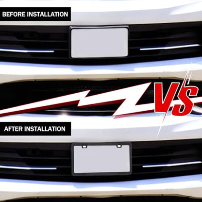 Automotive Universal 2-Set Black Carbon Fiber License Plate Frames Included Front and Rear Car Tags Anti-Theft Hardware Kit Have Glossy Surface