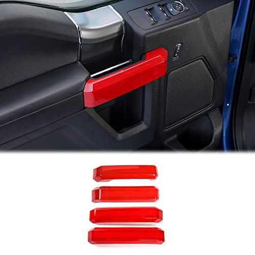 Voodonala Inner Door Handle Covers Trim for Ford F150 2015 2016 2017 2018 2019 2020(Red,4Pcs/Set) - color: Red, size: 4 Pieces