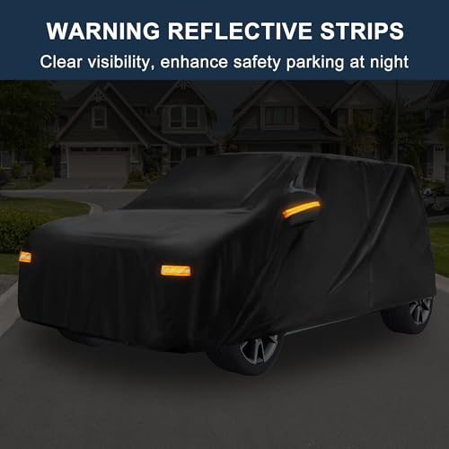 X AUTOHAUX Car Cover for Kia Soul Aluminum Film Outdoor Waterproof Sun Rain Snow Hail Protection with Driver Door Zipper - size: for Kia Soul