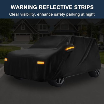X AUTOHAUX Car Cover for Kia Soul Aluminum Film Outdoor Waterproof Sun Rain Snow Hail Protection with Driver Door Zipper - size: for Kia Soul