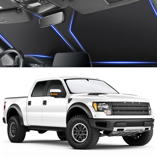 SINGARO 300T Universal Car Windshield Sun Shade, Foldable Reflective for Windshield & Window Shades with Overlapping Design, Car Interior Accessories (68.8" L x 35" W) - size: Pickup Truck