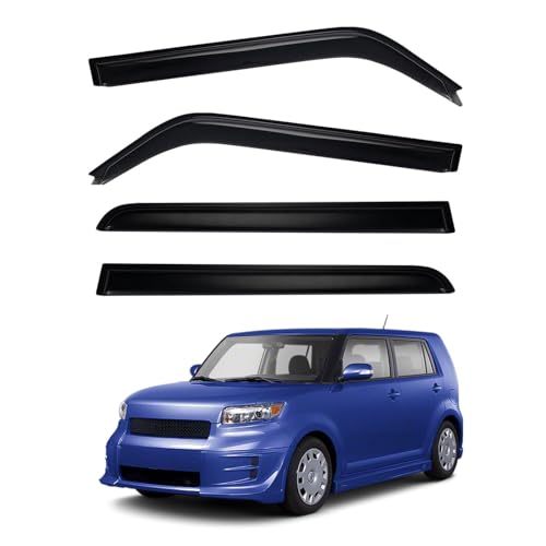 4pcs Smoke Tint Sun Rain Guard Vent Window Visors Compatible with 2008-2015 Scion xB, Outside Mount Tape On Style Acrylic Set of 4 Front+Rear - size: Compatible with 2008-2015 Scion xB