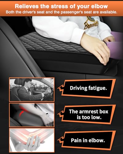 Shademax Custom for 2024 2025 2026 Hyundai Santa Fe Center Console Cover Armrest Cover Santa Fe Hybrid Accessories Arm Rest Cushion Pad Leather Middle Console Cover Armrest Seat Box Protector - size: Size for Hyundai Santa Fe 2024-2026