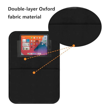 Car Seat Protector Large Kick Mat 2 Pack Durable Water Resistant Auto Seat Back Covers with 2 Mesh Pockets Protection against Dust Mud Scratches Black