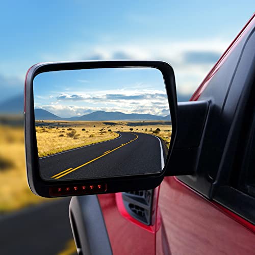 BDFHYK Mirror Glass Compatible with F150 2004-2014 Side View Exterior Mirror Glass with Backing Plate, Replaces 4L3Z-17K707-DB, 4L3Z17K707DB, Heated (Left Side) - size: Left Driver Side, style: 2004-2014 F-150