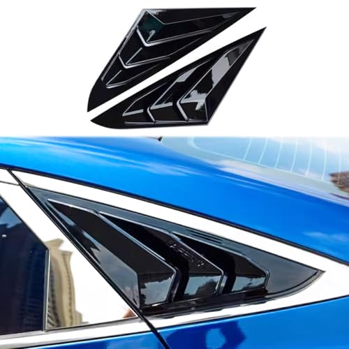 Rifoda for Sonata Window Louvers Air Vent Scoop Shades Cover Blinds Fit for Hyundai Sonata 2015 2016 2017 2018 2019 Rear Side Window Louvers Decoration Trims ABS Material 2PCS (Bright Black) - color: Bright Black, size: For Sonata 2015-2019