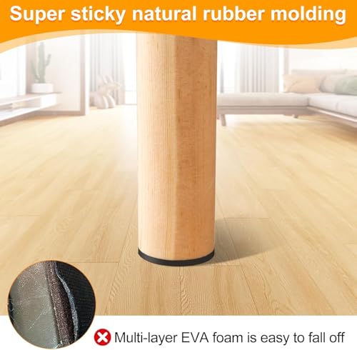 CHUNZEXI Non Slip Rubber Furniture Pads & Grippers, Self Adhesive Round Floor Protectors for Chair & Table Legs and Feet, 1 Inch, 24 Pack, Round - size: 1 inch 24 Round