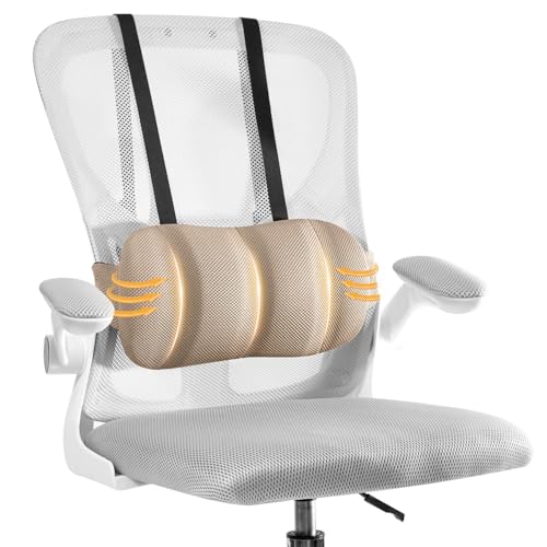 Lumbar Support Pillow for Car,Back Support for Car Seat Cushion,Adjustable Straps Securely Fixed Car Lumbar Support Pillow for Office Chair (Beige for Office Chair) - color: Beige for Office Chair