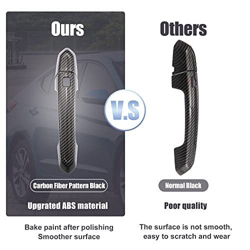 X AUTOHAUX Exterior Outside Door Handle Cover Kit Front Rear Left Right for Cadillac XT4 XT5 XT6 CT4 CT6 CTS ATS XTS 2013-2021 Carbon Fiber Pattern Black - color: Black Carbon Fiber