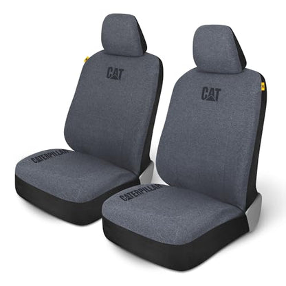 CAT CozyBlend Car Seat Covers, Blue Heather - Premium Jersey Fabric Seat Covers for Cars Trucks SUV, Breathable Cotton Car Seat Covers Front Seats Only, Universal Fit Automotive Interior Covers - color: Blue