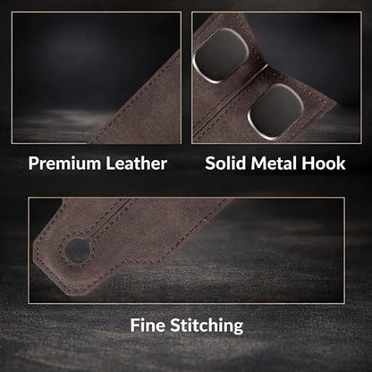 Premium Leather Car Headrest Hooks for Purses, 2 Pack Heavy Duty Car Seat Hooks, 360° Rotatable Back Seat Hanger Organizer, Metal Car Hooks for Bags, Groceries, Handbags (2, Brown) - color: Brown