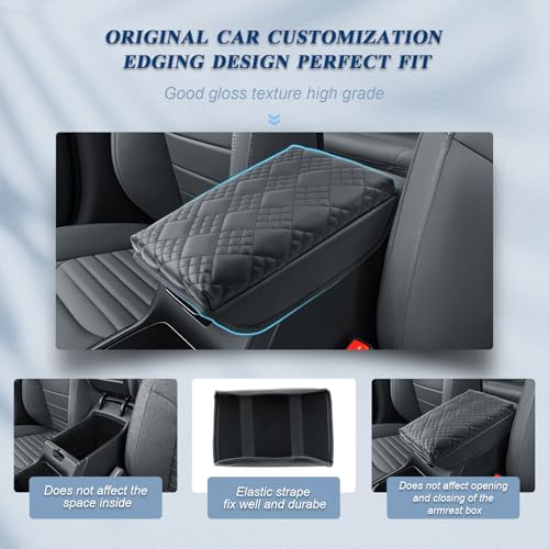 BIBIBO for 2025 Kia K4 Center Console Armrest Cover 2025 Kia K4 EX/LX/GT-Line/GT-Line Turbo Arm Rest Cover 2025 Kia K4 Accessories 2025 K4 Armrest - color: Black-for 2025 Kia K4