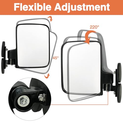 1 Pair Universal Tractor Mirrors Strong Magnetic Side View Mirrors for Tractors Forklifts Movers Golf Carts 114LB Left Right 7" x 5"
