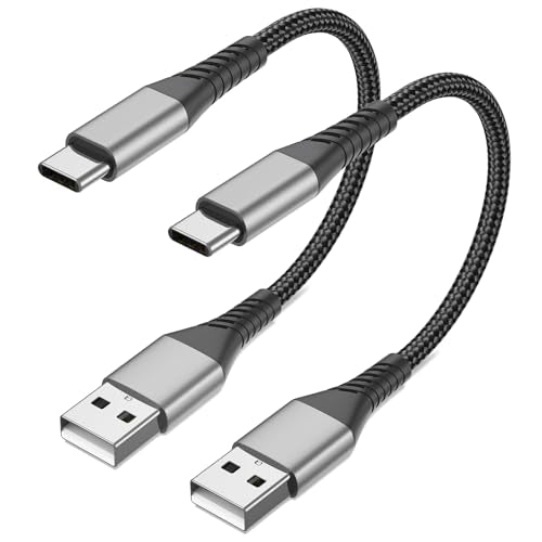 6 inch Short USB C Cable Fast Charging 2 Pack, 0.5ft USB A to USB C Cable Short USBC Cable Braided, 3A USB Type C Cable for iPhone 15 16 17 Pro Max, Samsung Galaxy S24 S23, Google Pixel, iPad - size: 0.5 Feet, style: USB A to USB C