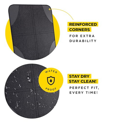 lebogner Car Seat Protector for Baby and Child – Non-Slip, Thick Padded Cover with 2 Mesh Pockets – 1 Pack - color: Black - 2 Pocket