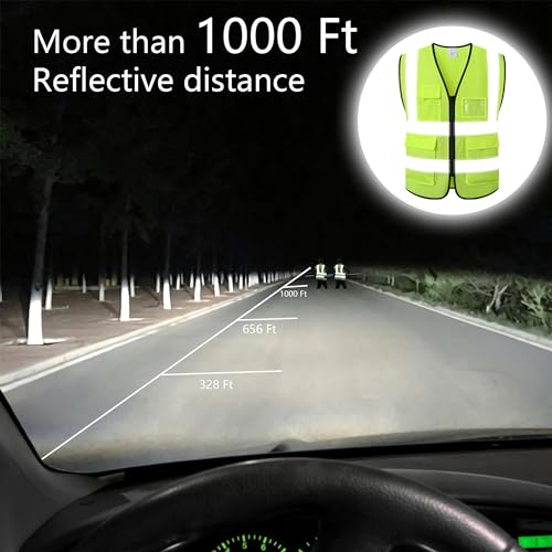 Reflective Safety Vest for Men Women Construction Vest Meet ANSI/ISEA Standard - color: Yellow, size: 4X-Large