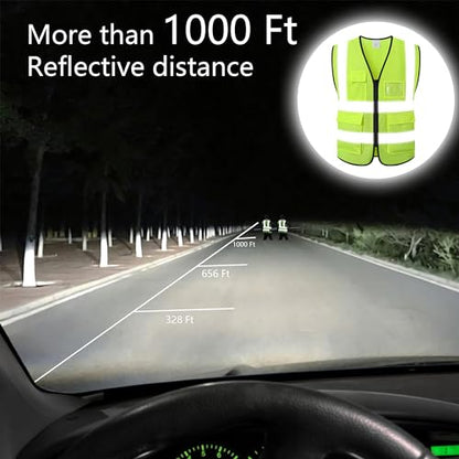 Reflective Safety Vest for Men Women Construction Vest Meet ANSI/ISEA Standard - color: Yellow, size: X-Large