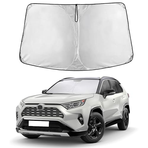 EcoNour Windshield Sunshade Compatible for Toyota RAV4 2019-2024 2025,2026 LE, XLE, Premium, XSE, Limited, SE, TRD Off-Road, Sun Visor for Front Window Sun Shade Cover, UV Protector, Car Accessories - size: For Toyota RAV4 (2019-2026)