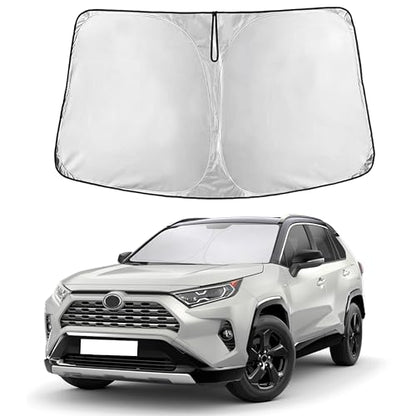 EcoNour Windshield Sunshade Compatible for Toyota RAV4 2019-2024 2025,2026 LE, XLE, Premium, XSE, Limited, SE, TRD Off-Road, Sun Visor for Front Window Sun Shade Cover, UV Protector, Car Accessories - size: For Toyota RAV4 (2019-2026)