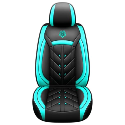 Comfortable Leather Auto Car Seat Covers 5 Seats Full Set Universal Fit (Black & Green) - color: Black & Green