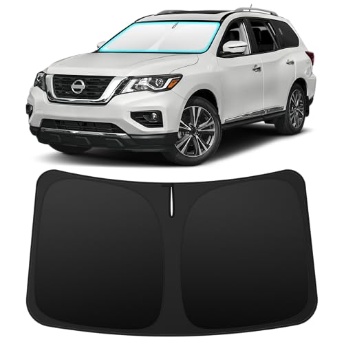 INSAUTO Custom Fit Windshield Sun Shade Accessories for Nissan Pathfinder 2013-2020, Foldable Front Window Sunshade, UV & Heat Reflector, Keeps Interior Cool, Includes Storage Bag - size: For 2013-2020 Nissan Pathfinder