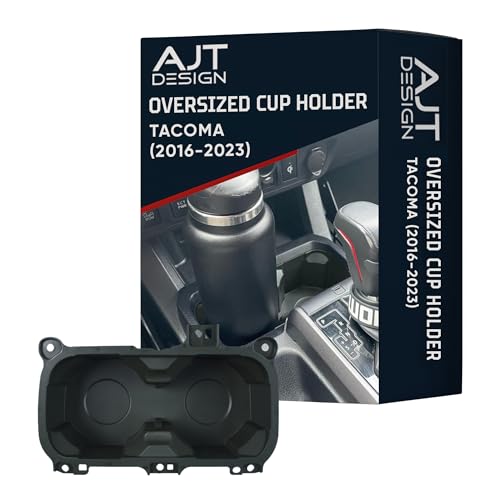 AJT DESIGN Oversized Cup Holder for Toyota Tacoma (2016-2023) | ABS Plastic Oversized Cup Holder Replacement for Tacoma - Army Green | Vessel Diameter of 3.65" | Made in USA - color: Army Green, style: Without Rubber Tray