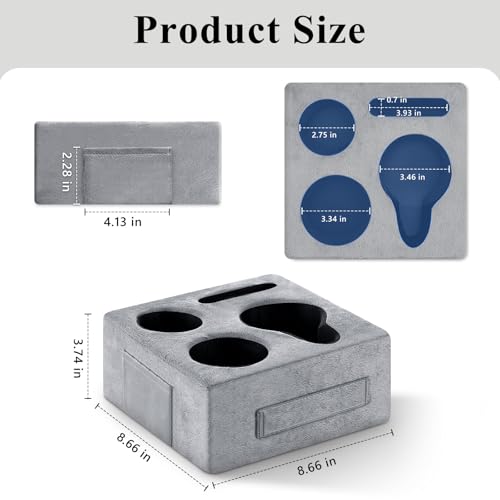 Luxspire Couch Cup Holder Tray, Couch Cup Holder Pillow with 4 Holes, Side Pocket and Handle, Couch Caddy Pillow for Phone/Drinks/Remote Control/Snacks, Gray - color: Gray