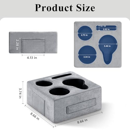 Luxspire Couch Cup Holder Tray, Couch Cup Holder Pillow with 4 Holes, Side Pocket and Handle, Couch Caddy Pillow for Phone/Drinks/Remote Control/Snacks, Gray - color: Gray