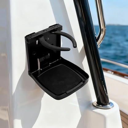 Cup Holders 304 Stainless Steel Adjustable Cup Holder Folding Cup Holders for Car Home Trucks RVs Vans Boats Campers Caravans Yacht（Black） - color: Black