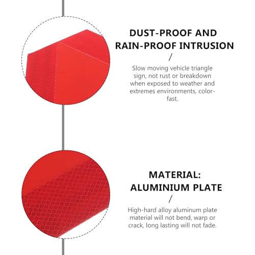 BESTOYARD Slow Moving Vehicle Sign Reflective Triangle Warning Board with Red Reflective Strips Sturdy Safety Sign for Cars and Trucks Nighttime Visibility