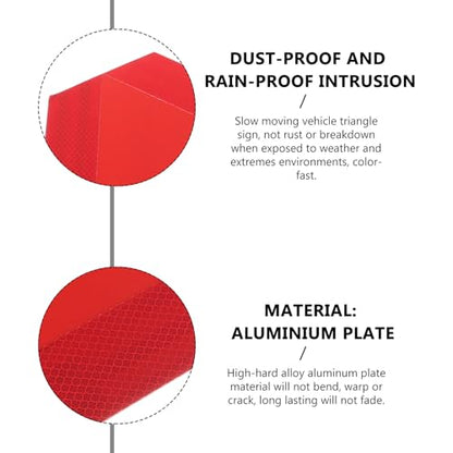BESTOYARD Slow Moving Vehicle Sign Reflective Triangle Warning Board with Red Reflective Strips Sturdy Safety Sign for Cars and Trucks Nighttime Visibility