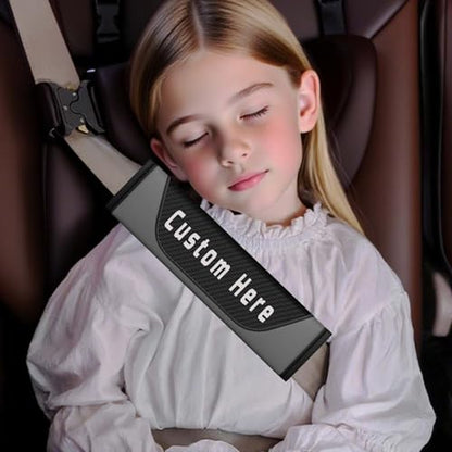Custom Seatbelt Cover – Soft Carbon Fiber Seat Belt Pads Cushion – Personalized Seatbelt Covers for Adults Kids Women – Cute Seat Belt Shoulder Pad - color: Gray