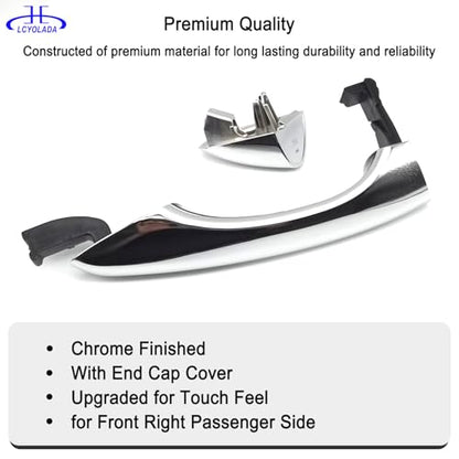 Exterior Door Handle Front Right Passenger w/Cover Compatible with 2016-2020 Kia Sorento, Replaces# 82651C5010,Chrome - size: Front Right