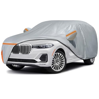Waterproof Car Cover for 2018-2026 BMW X7, Custom-fit All Weather Sun Rain UV Dust Snow Protection Outdoor X7 Car Cover with Door Zipper and Cotton Lining-Gray - size: X7 Cover