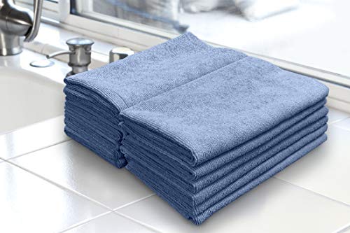 Detailer's Preference Premium Edgeless Microfiber Towels, 350 GSM, Ultra Soft, Lint-Free, Streak-Free, Scratch-Free, Highly Absorbent, for Auto, Home, and Detailing,16x16, 12-Pack, Light Blue - color: Light Blue