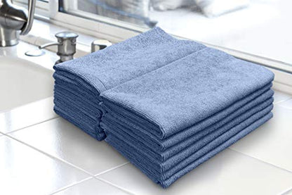 Detailer's Preference Premium Edgeless Microfiber Towels, 350 GSM, Ultra Soft, Lint-Free, Streak-Free, Scratch-Free, Highly Absorbent, for Auto, Home, and Detailing,16x16, 12-Pack, Light Blue - color: Light Blue
