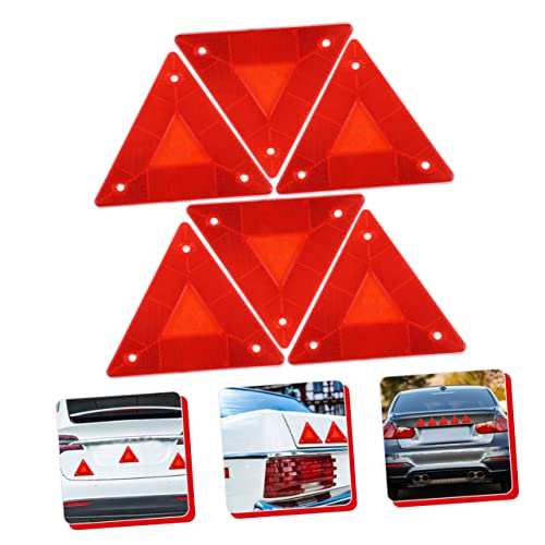 6pcs Vehicle Triangle Reflectors Slow Moving Vehicle Triangle Roadside Reflective Warning Signs Car Kit