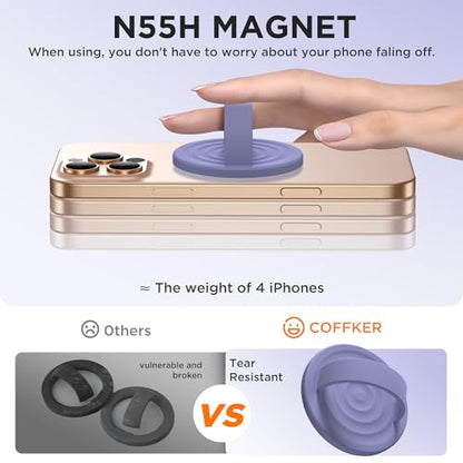 Magnetic Phone Grip Ring Holder, Liquid Silicone Magnet Cell Phone Grip Finger Loop, Compatible with Magsafe, Back of Phone for iPhone 17/16/15/14/13/12 Series, Lavender - color: Lavender
