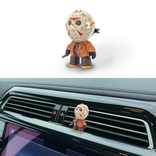 GENANY 3D Resin Horror Movie Killer Character Car Air Freshener Vent Clips, Spooky Car Freshener, Horror Air Freshener, Gothic Gifts for Women and Men, Cool Spring Gifts For Horror Fans - style: 06. Masked Character