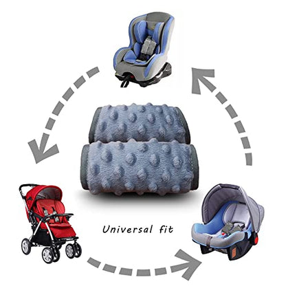 DODO NICI car seat Strap Cover for Baby, seat Belt Cover Cushion, Belt Pads fit Baby Carrier/Pushchair/Stroller, Cozy Peace Dotted Minky, Solid Grey - color: Solid Grey