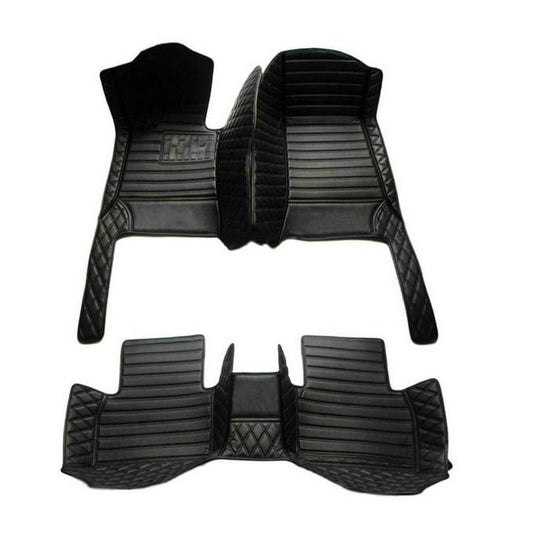 Customized Personalized Car Mats - All Weather Men's and Women's Floor mats Suitable for 99% of vehiclesPads Protection Non-Slip Leather Floor Liners (Black Stitching) - color: Black stitching 1