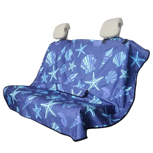 Back Seat Cover for Car Trucks Van SUV,Waterproof Rear Bench Towel Seat Covers for Dogs and Kids,Automotive Backseat Protector (Conch Shells Starfish) - color: Conch Shells Starfish, size: Rear Bench Seat Towel