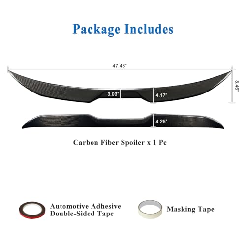 AeroBon Real Carbon Fiber Trunk Spoiler Compatible with 2014-2020 Audi A3 S3 RS3 Spoiler 8V Sedan Rear Spoiler (MP Style) Motorsport Performance - size: MP