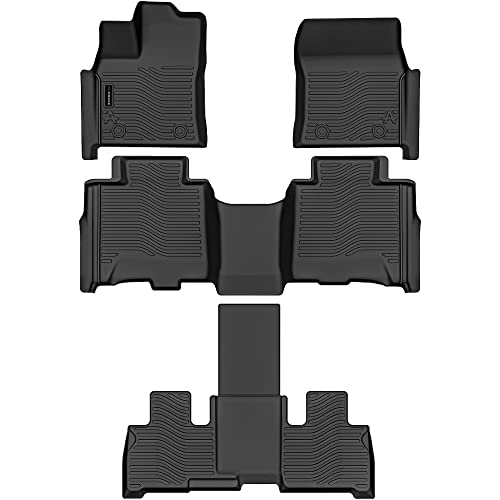 Auxko All Weather Floor Mats Fit for Toyota Sequoia 2026-2023 TPE Rubber Liners Set Sequoia Accessories All Season Guard Odorless Anti-Slip Floor Mats - size: sequoia|2023-2026|floor mats