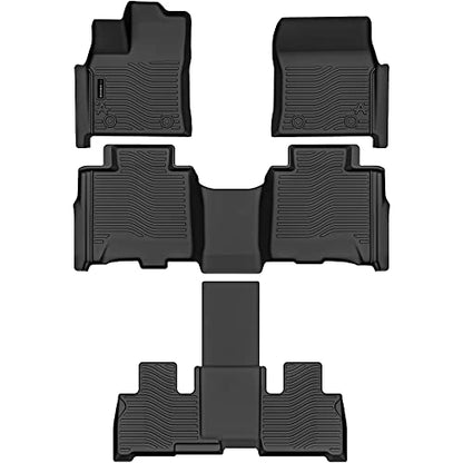 Auxko All Weather Floor Mats Fit for Toyota Sequoia 2026-2023 TPE Rubber Liners Set Sequoia Accessories All Season Guard Odorless Anti-Slip Floor Mats - size: sequoia|2023-2026|floor mats