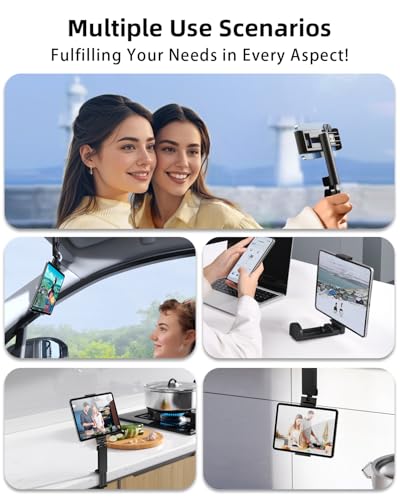 OGRANEE Airplane Tablet Holder Mount, Long Flight Essentials Travel Accessories for iPad, Foldable Tablet Stand for Plane Seat Back, Best Gifts for Travelers women, Fit for iPad, Phone, Switch, kindle